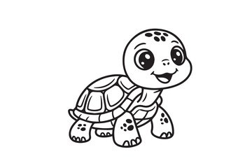 cute turtle silhouette vector