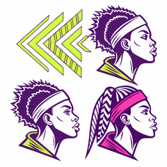 Modern Basketball Graphic With Arrows And Tribal Circle Elements Design
