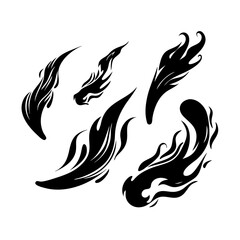 Abstract Black And White Graphic Element Designs On White Background Collection