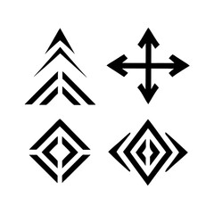 Obraz premium Geometric Shapes Combination Minimalist Design Logo Elements In Grey Color