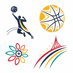 Abstract Graphic Design Collection Featuring Science Teamwork And Achievement Logos