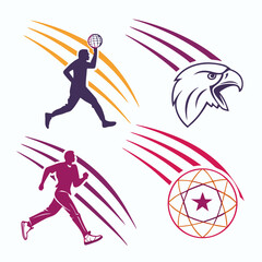 Basketball Player Icons Vector Illustration Design Graphic Template Sports Abstract Art