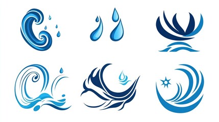 Water Icons Set - Abstract Design