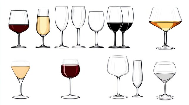 Wine Glass Types Illustration