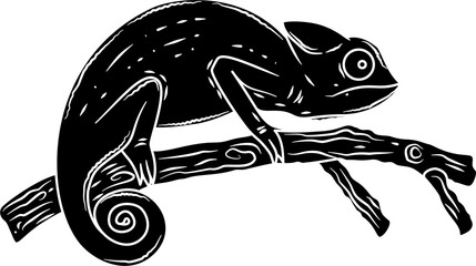 Chameleon silhouette vector