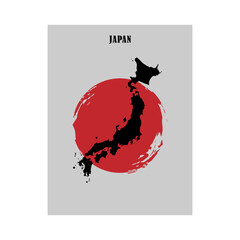 japan map vectors illustration