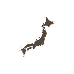 simple icon japan map white background