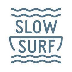 Minimalist Slow Surf Logo Retro Style Vector