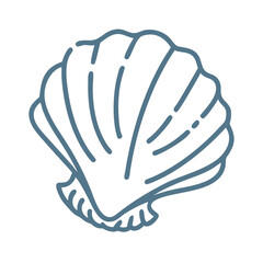 Simple Seashell Outline Vector Illustration