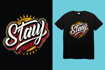 Stay positive, work hard, and make it happen lovely quote lettering calligraphy. Handwritten wisdom greeting card. Motivation poster. Modern vector design.