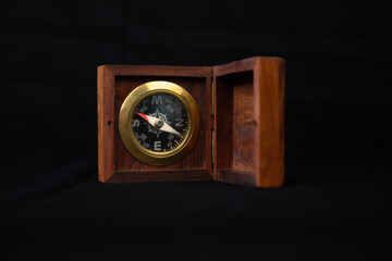 vintage compass on a black background
