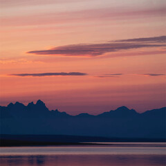Sunset Gradient Landscape eps background