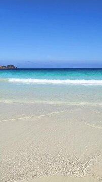 Panoramic Beach View of Pulau Redang with Clear Waters and Blue Sky, Malaysia