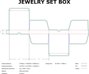 Detailed Jewelry Set Box Design With Dimensions And Material Specifications