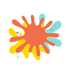 Ink splat or splash vector illustration. Colored splatters, graffiti spots and ink blots. Paintbrush splotches, ink drips or liquid blobs. Abstract dirty grunge splatter stains