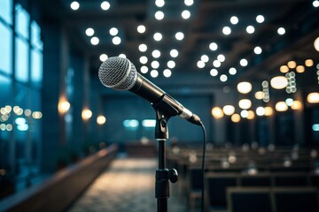 dark servers data center room with computers and storage systems and glowing elements.