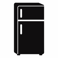Fridge Silhouette Icon Isolated on White Background – Minimal Home Appliance Symbol
