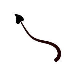 Black Devil Tail. Vector Illustration