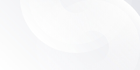 Abstract white background with white circle lines digital future design