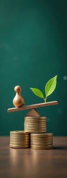 Balancing Wealth and Nature. Ideal for illustrating the concept of balancing financial prosperity with environmental concerns