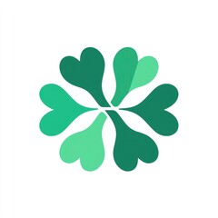 Heart-shaped Clover: A Serene Green Floral Design