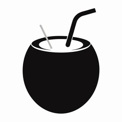 Coconut drink icon vector on white background.