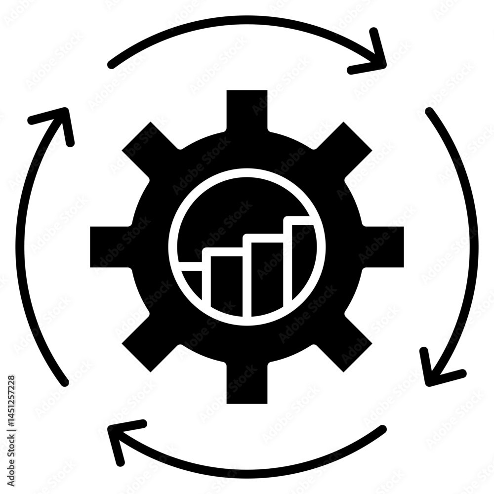 Poster lean process icon element for design