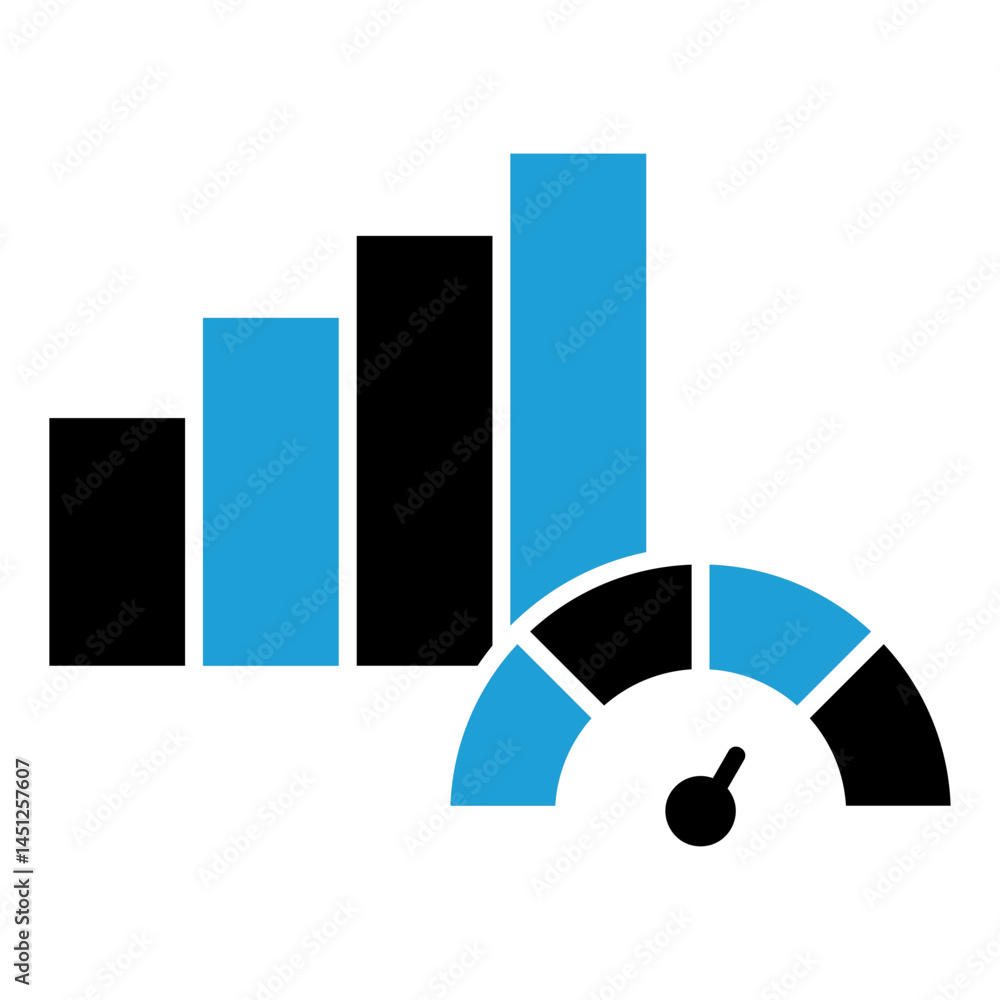 Poster performance chart icon element for design