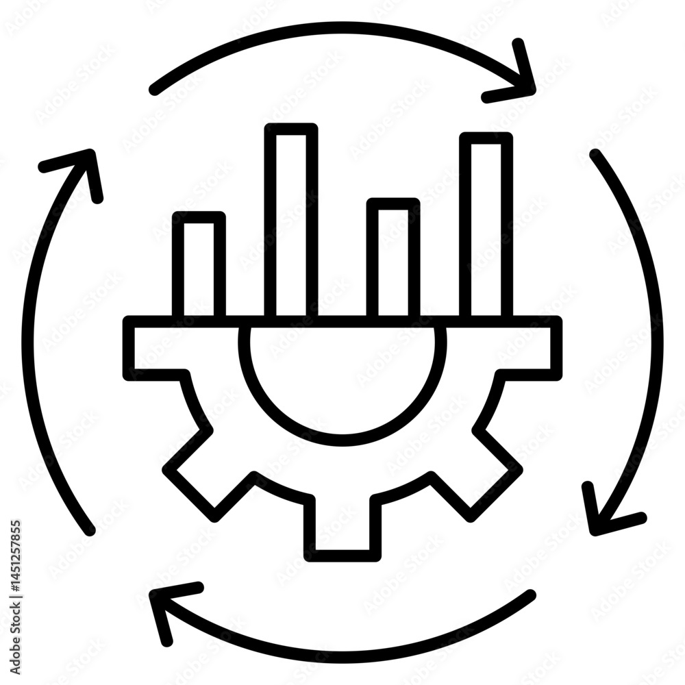 Aufkleber process optimization icon element for design