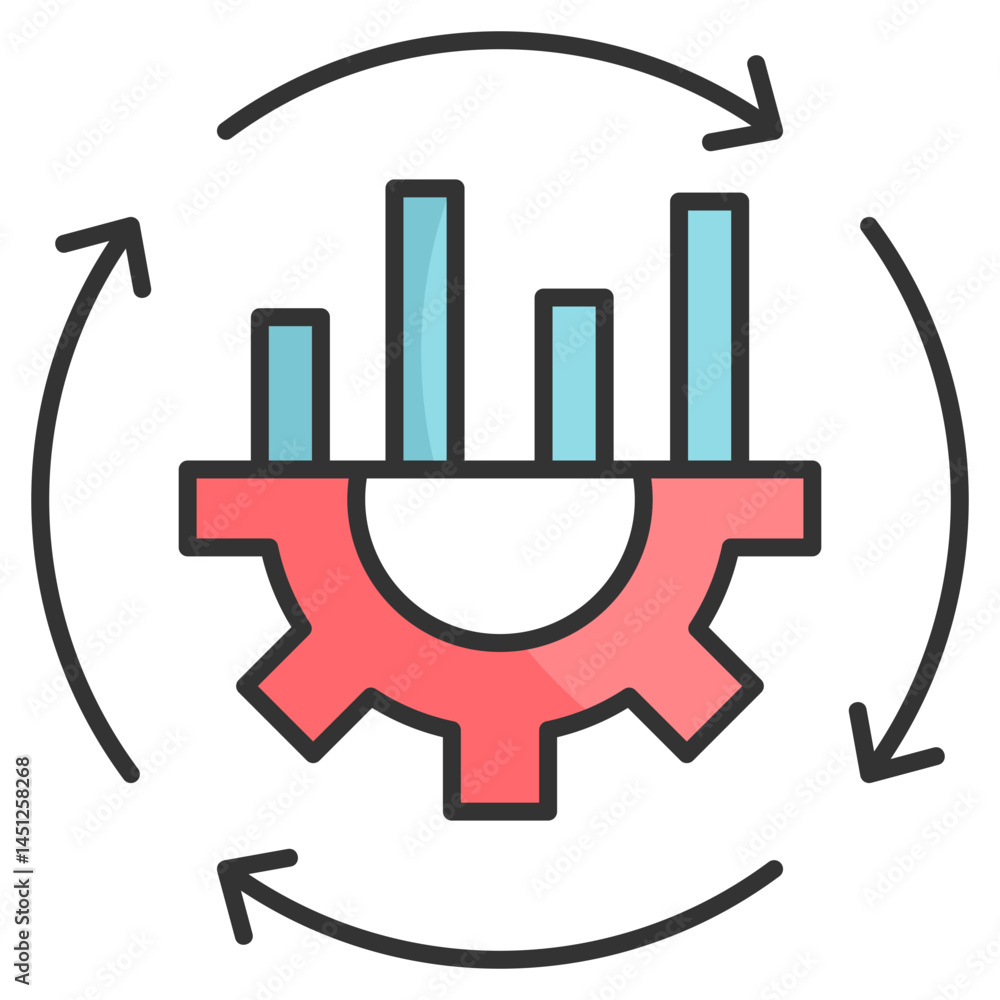 Poster process optimization icon element for design