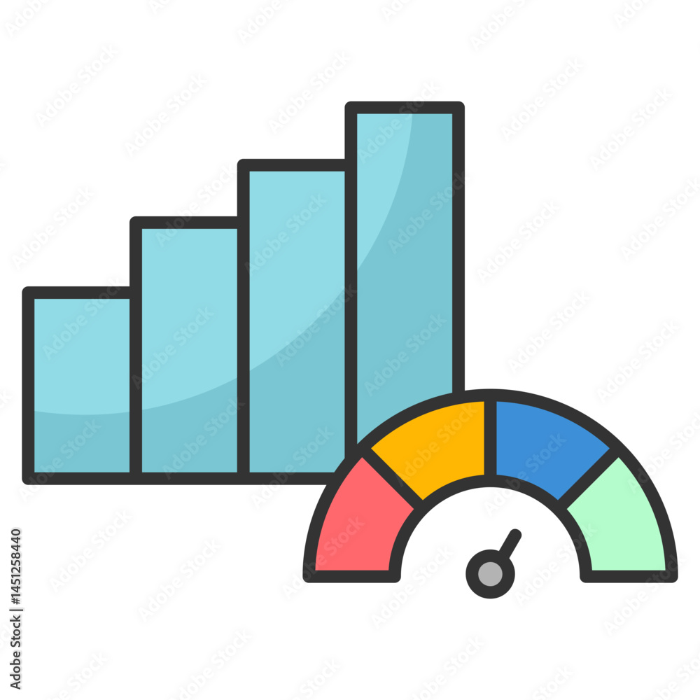 Poster performance chart icon element for design