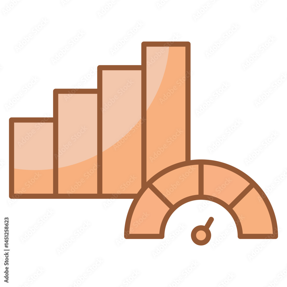 Aufkleber performance chart icon element for design