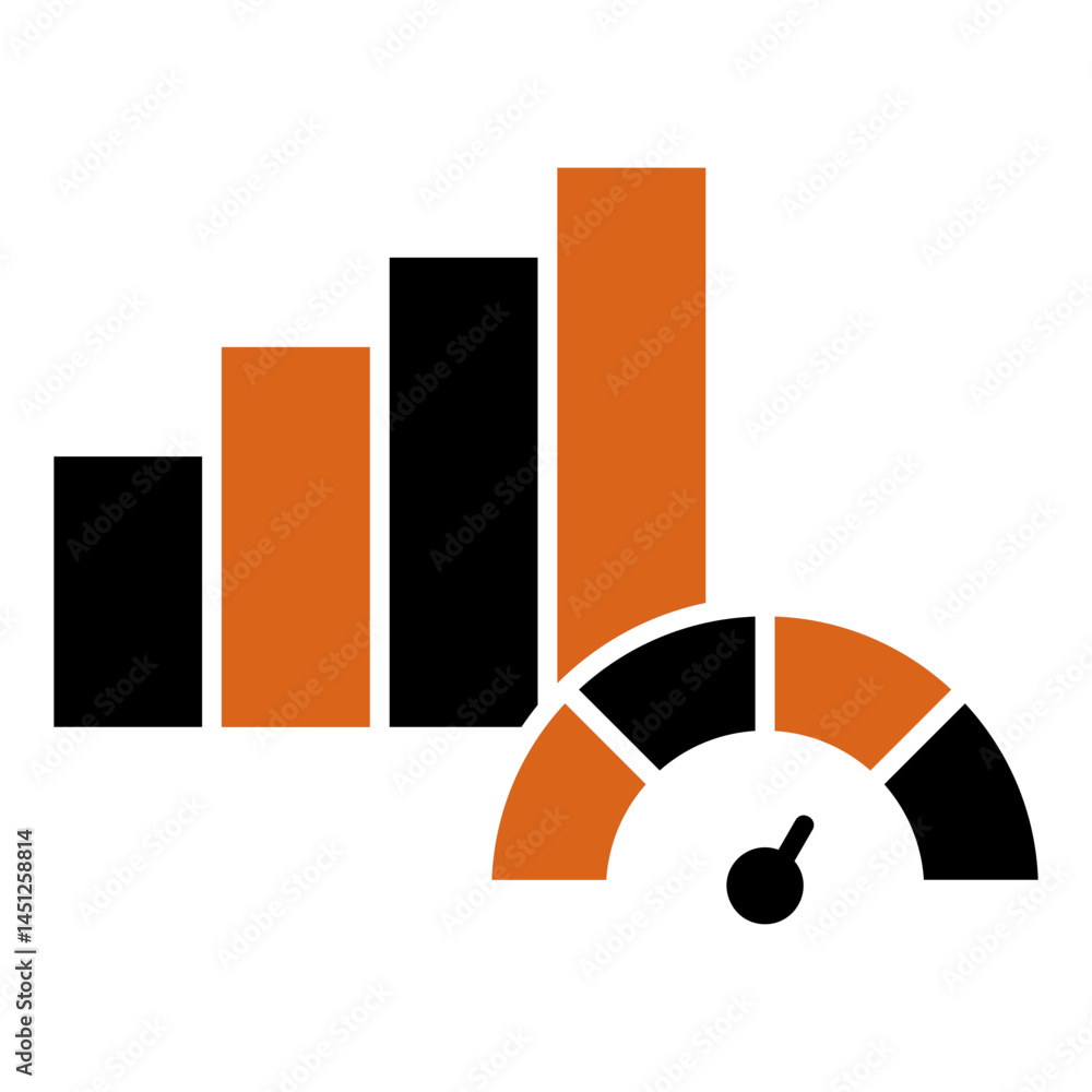 Aufkleber performance chart icon element for design