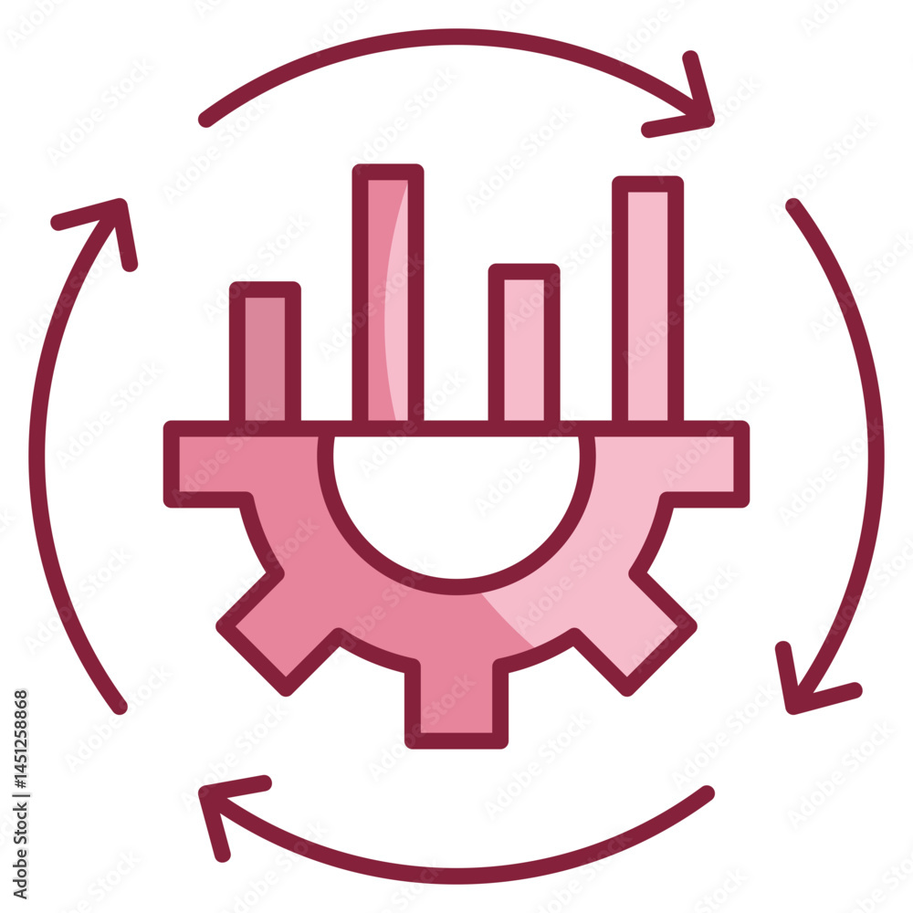 Aufkleber process optimization icon element for design