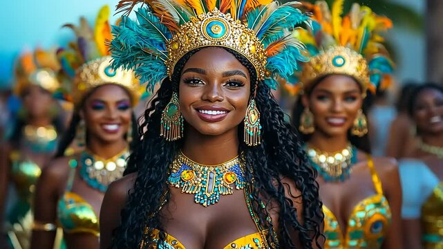 Vibrant Caribbean Carnival parade