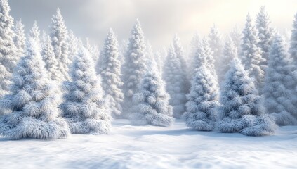 Winter Wonderland: Snow-Covered Forest in Serenity