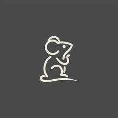 Mouse logo in minimalist clean line art style.