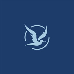 Simple Albatross logo in elegant silhouette style.