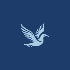 Obraz premium Simple Albatross logo in elegant silhouette style.