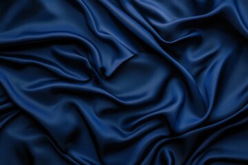 Fototapeta premium Midnight Blue Silk: Draped Fabric, Luxurious Texture, Elegant Mood