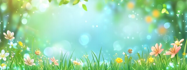 Obraz premium Spring Meadow: Delicate Flowers and Soft Light