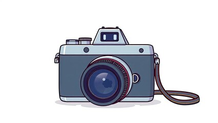 Cartoon Camera Illustration for Product Design Mockup