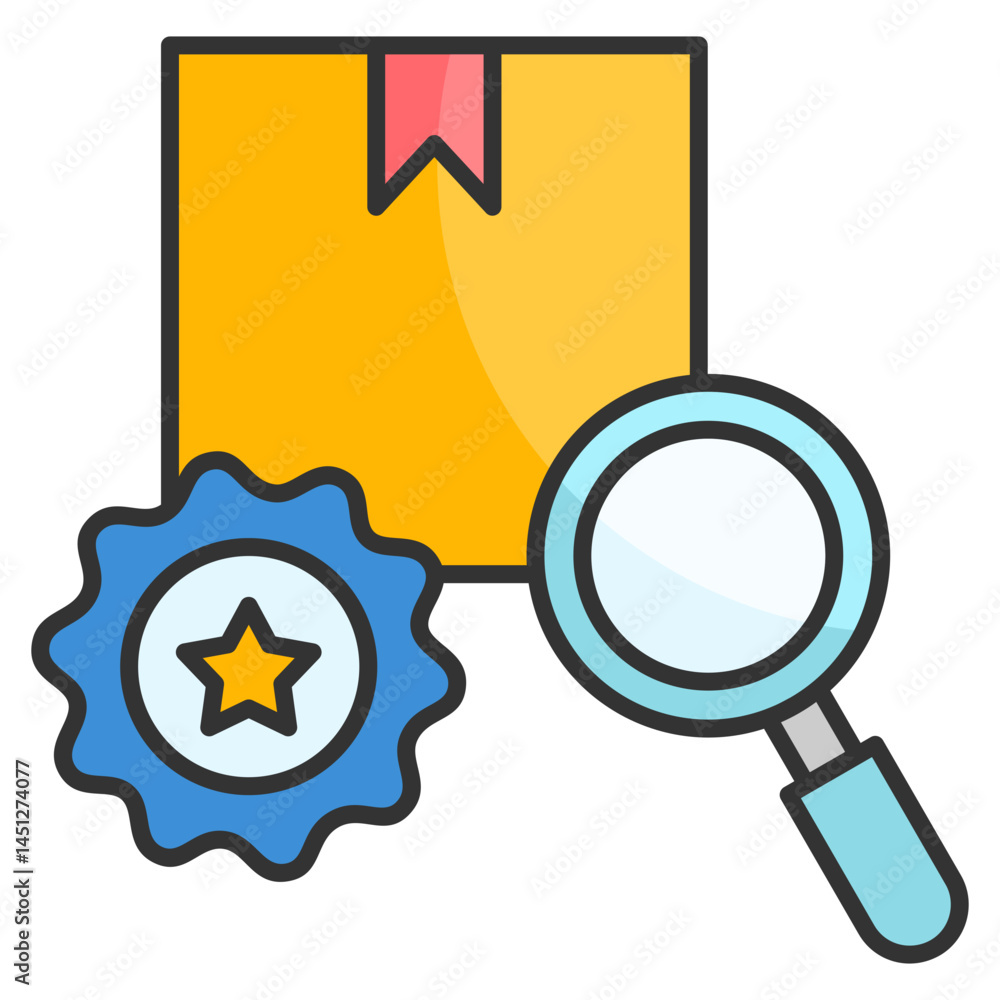 Poster quality control icon element for design