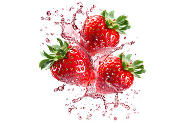 strawberry in water splash 