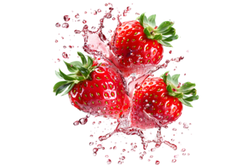 strawberry in water splash 