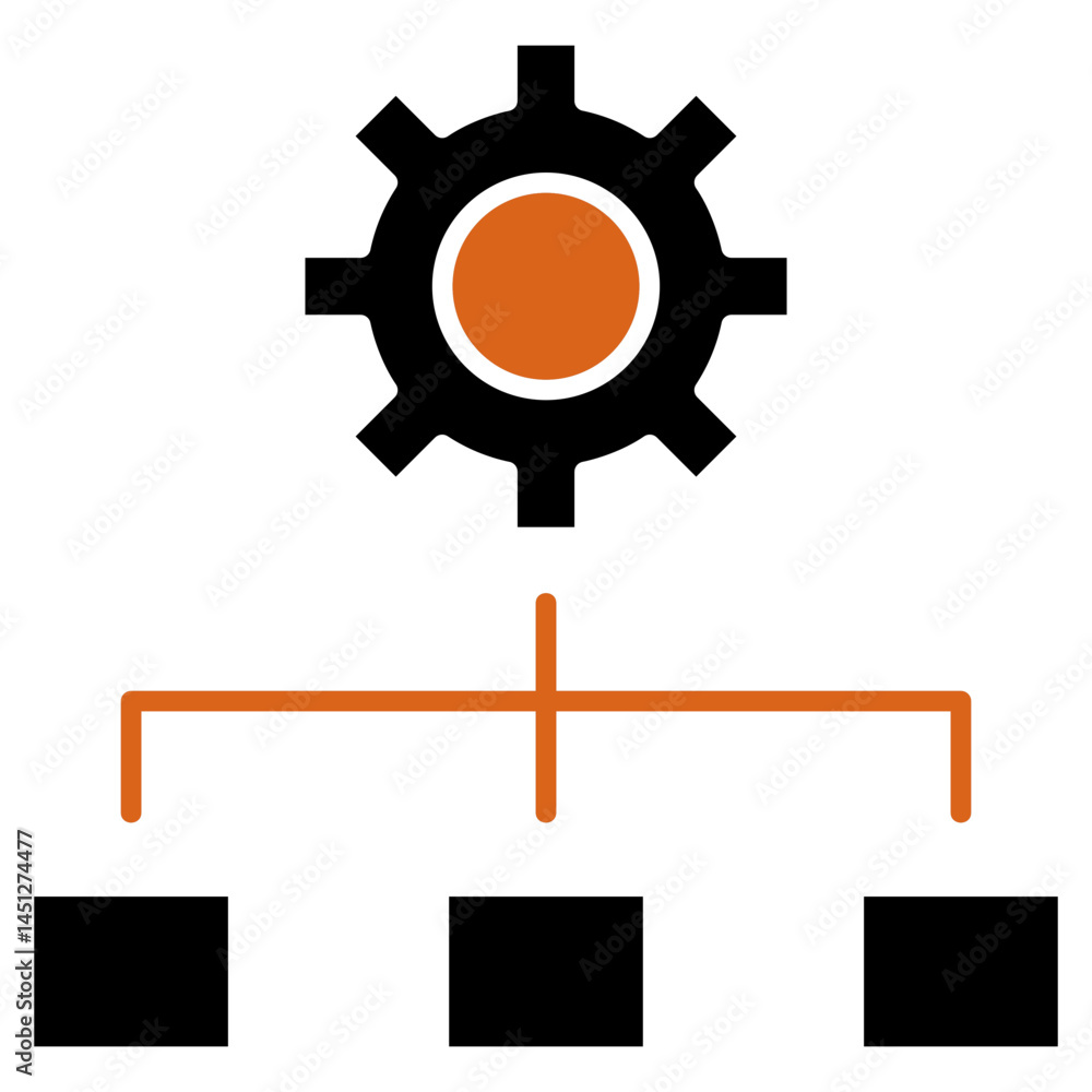 Poster process mapping icon element for design
