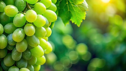 Juicy Green Grapes Close Up - Fresh Fruit Photography, High Resolution Image, Stock Photo
