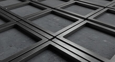 Shadowed Grids, Monochrome Depth AI Generated