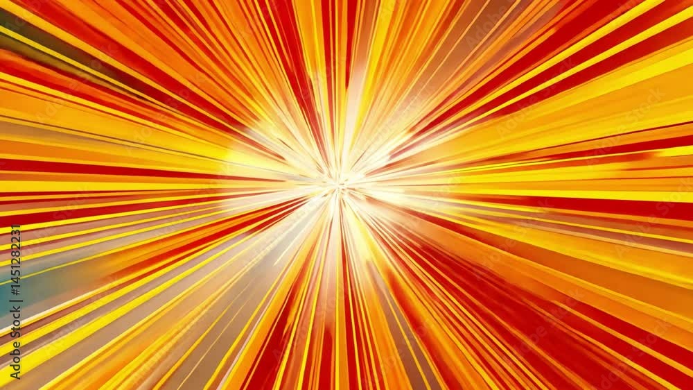Poster bright and colorful abstract background dynamic energy explosion of rays in red, orange, and yellow 