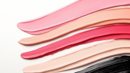 Beige nude tone lipstick make up isolated on a studio background,natural Liquid lipsticks,makeup cosmetic lips, product mockup for beauty fashion business,sale,swatch color,template.